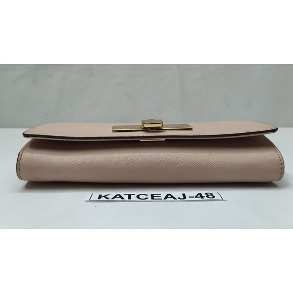 Michael Kors Pink Crossgrain Leather Pushlock Credit Card Bifold Wallet - Picture 5 of 16